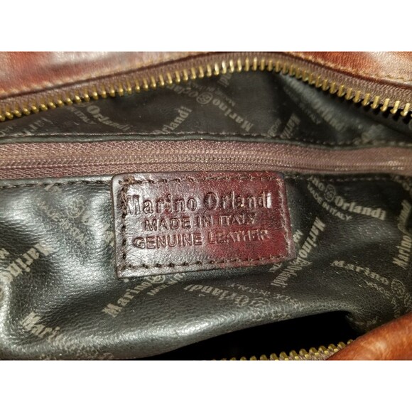 Marino Orlandi Bucket Sling Shoulder Bag Brown Italian Leather READ DESCRIPTION - Picture 7 of 8